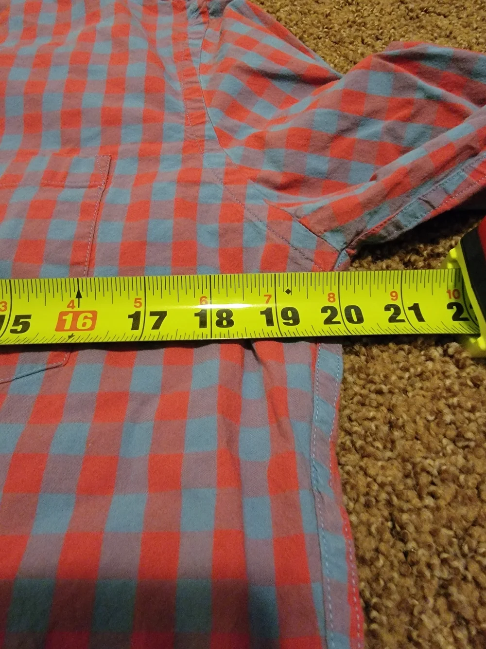 J. Crew Men’s Red and Blue Check Button-Down Shirt Size M